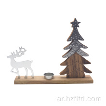 Tealight Holder Tree Christmas Tree Silver Renindeer